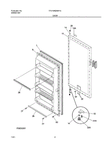03 - Door parts for Frigidaire Freezer FFU12M2AW2 from AppliancePartsPros.com