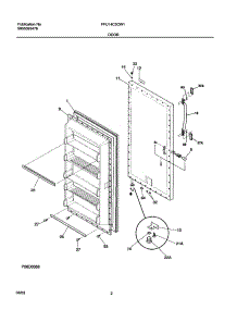 03 - Door parts for Frigidaire Freezer FFU14C3CW1 from AppliancePartsPros.com
