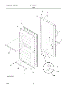 03 - Door parts for Frigidaire Freezer LFFU1466GW1 from AppliancePartsPros.com