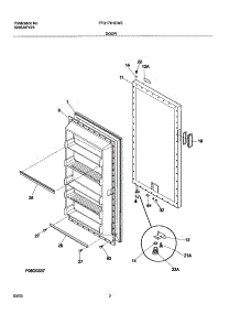 03 - Door parts for Frigidaire Freezer FFU17FK1CW0 from AppliancePartsPros.com