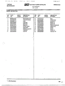 Tappan Microwave Page 3 parts for Frigidaire Microwave 56-2180 from AppliancePartsPros.com