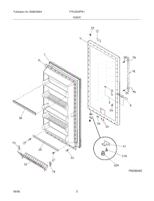 03 - Door parts for Frigidaire Freezer TFFU2065FW1 from AppliancePartsPros.com