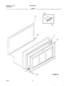 03 - Door parts for Frigidaire Freezer MFC07M3FW4 from AppliancePartsPros.com