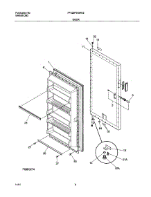 03 - Door parts for Frigidaire Freezer FFU20F3AW2 from AppliancePartsPros.com