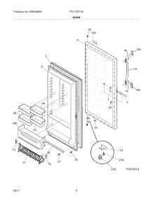 03 - Door parts for Frigidaire Freezer FFU17M7HWK from AppliancePartsPros.com