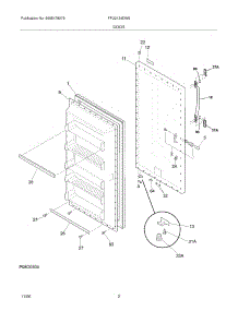 03 - Door parts for Frigidaire Freezer FFU2124DW9 from AppliancePartsPros.com
