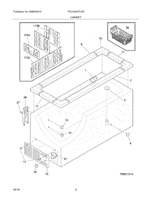 05 - Cabinet parts for Frigidaire Freezer FGCH20M7LW0 from AppliancePartsPros.com