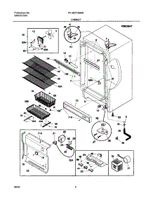 05 - Cabinet parts for Frigidaire Freezer FFU20FC6AW4 from AppliancePartsPros.com