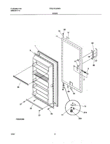 03 - Door parts for Frigidaire Freezer FFU21G3AW0 from AppliancePartsPros.com