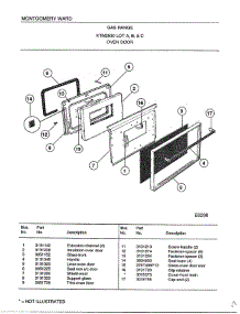 Oven Door parts for Frigidaire Range 2530B from AppliancePartsPros.com