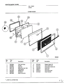 Oven Door parts for Frigidaire Range 2820A from AppliancePartsPros.com