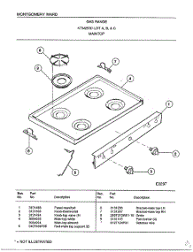 Maintop parts for Frigidaire Range 2530A from AppliancePartsPros.com
