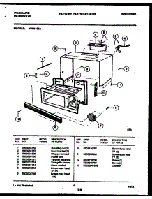 03 - Wrapper And Body Parts parts for Frigidaire Microwave MVH1195A from AppliancePartsPros.com