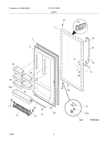 03 - Door parts for Frigidaire Freezer LFFH21F7HWE from AppliancePartsPros.com