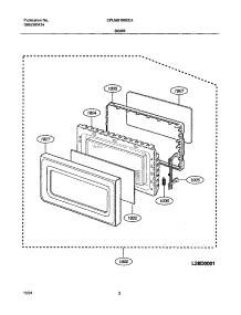 03 - Door parts for Frigidaire Microwave CPLMB186KCA from AppliancePartsPros.com
