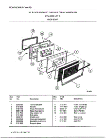 Oven Door parts for Frigidaire Range 2899A from AppliancePartsPros.com
