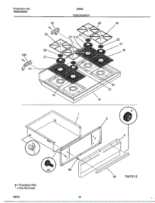 Top / Drawer parts for Frigidaire Range 285940A from AppliancePartsPros.com
