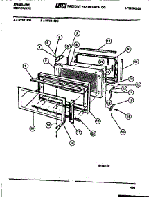 03 - Door Panels parts for Frigidaire Microwave MVH1190N from AppliancePartsPros.com