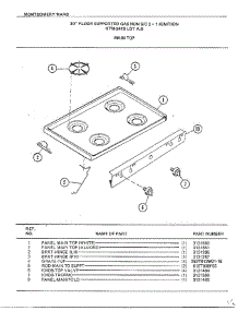 Main Top parts for Frigidaire Range 2418A from AppliancePartsPros.com