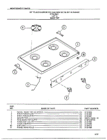 30` Floor / Main Top parts for Frigidaire Range 2507A from AppliancePartsPros.com