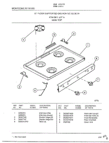Main Top parts for Frigidaire Range 2811 from AppliancePartsPros.com