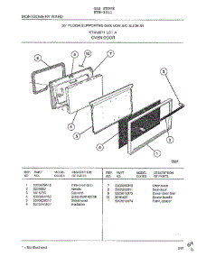 Oven Door parts for Frigidaire Range 2811 from AppliancePartsPros.com