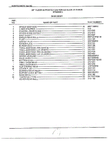 30" Floor Gas / Body Page 2 parts for Frigidaire Range 2509A from AppliancePartsPros.com