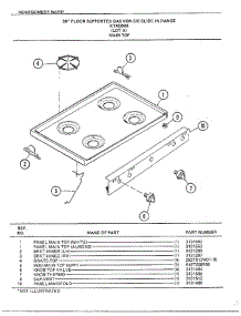 Main Top parts for Frigidaire Range 2509A from AppliancePartsPros.com