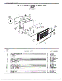Oven Door parts for Frigidaire Range 2509A from AppliancePartsPros.com