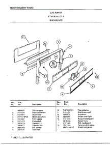 Gas Range / Backguard parts for Frigidaire Range 2829A from AppliancePartsPros.com
