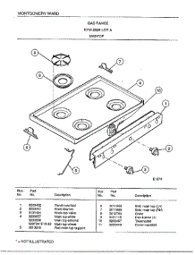Gas Range / Maintop parts for Frigidaire Range 2829A from AppliancePartsPros.com