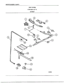 Gas Range /  Burner parts for Frigidaire Range 2829A from AppliancePartsPros.com