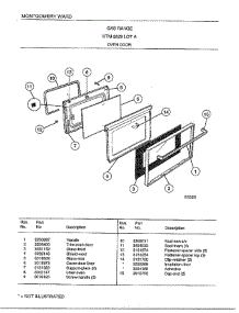 Gas Range /  Oven Door parts for Frigidaire Range 2829A from AppliancePartsPros.com