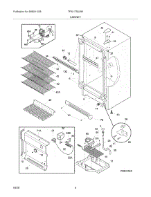 05 - Cabinet parts for Frigidaire Freezer TFRU17B2JW0 from AppliancePartsPros.com