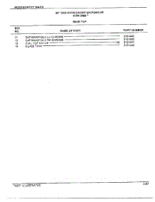 30" Gas Over / Under Main Top Page 2 parts for Frigidaire Range 3488A from AppliancePartsPros.com