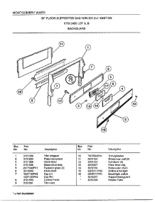 30" / Backguard parts for Frigidaire Range 2450E from AppliancePartsPros.com