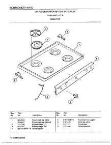 Main Top parts for Frigidaire Range 2467A from AppliancePartsPros.com