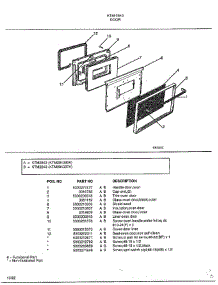 Door parts for Frigidaire Range 2343-87A from AppliancePartsPros.com