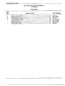 30" Gas Over / Under Oven Door Page 2 parts for Frigidaire Range 3488A from AppliancePartsPros.com