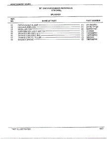 30" Gas Over / Under Splasher Page 2 parts for Frigidaire Range 3488A from AppliancePartsPros.com