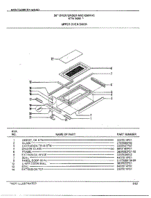 30" Over / Under Upper Oven Door parts for Frigidaire Range 3488A from AppliancePartsPros.com