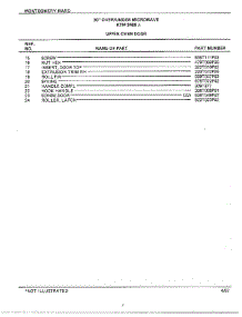 30" Over / Under Upper Oven Door Page 2 parts for Frigidaire Range 3488A from AppliancePartsPros.com