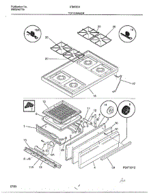Top / Drawer parts for Frigidaire Range 2834-80A from AppliancePartsPros.com