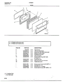 Door parts for Frigidaire Range 2834-80A from AppliancePartsPros.com