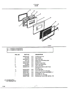 Door parts for Frigidaire Range 2833 from AppliancePartsPros.com