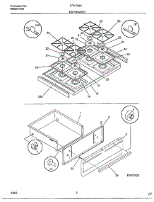 Top / Drawer parts for Frigidaire Range 2893-80B from AppliancePartsPros.com