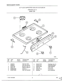 Backguard Page 2 parts for Frigidaire Range 2812A from AppliancePartsPros.com