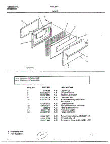 Door parts for Frigidaire Range 2803-80B from AppliancePartsPros.com