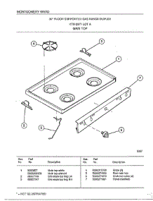 Main Top parts for Frigidaire Range 2871A from AppliancePartsPros.com