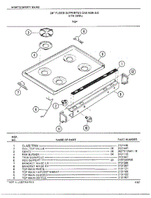 30" Floor / Top parts for Frigidaire Range 2458A from AppliancePartsPros.com